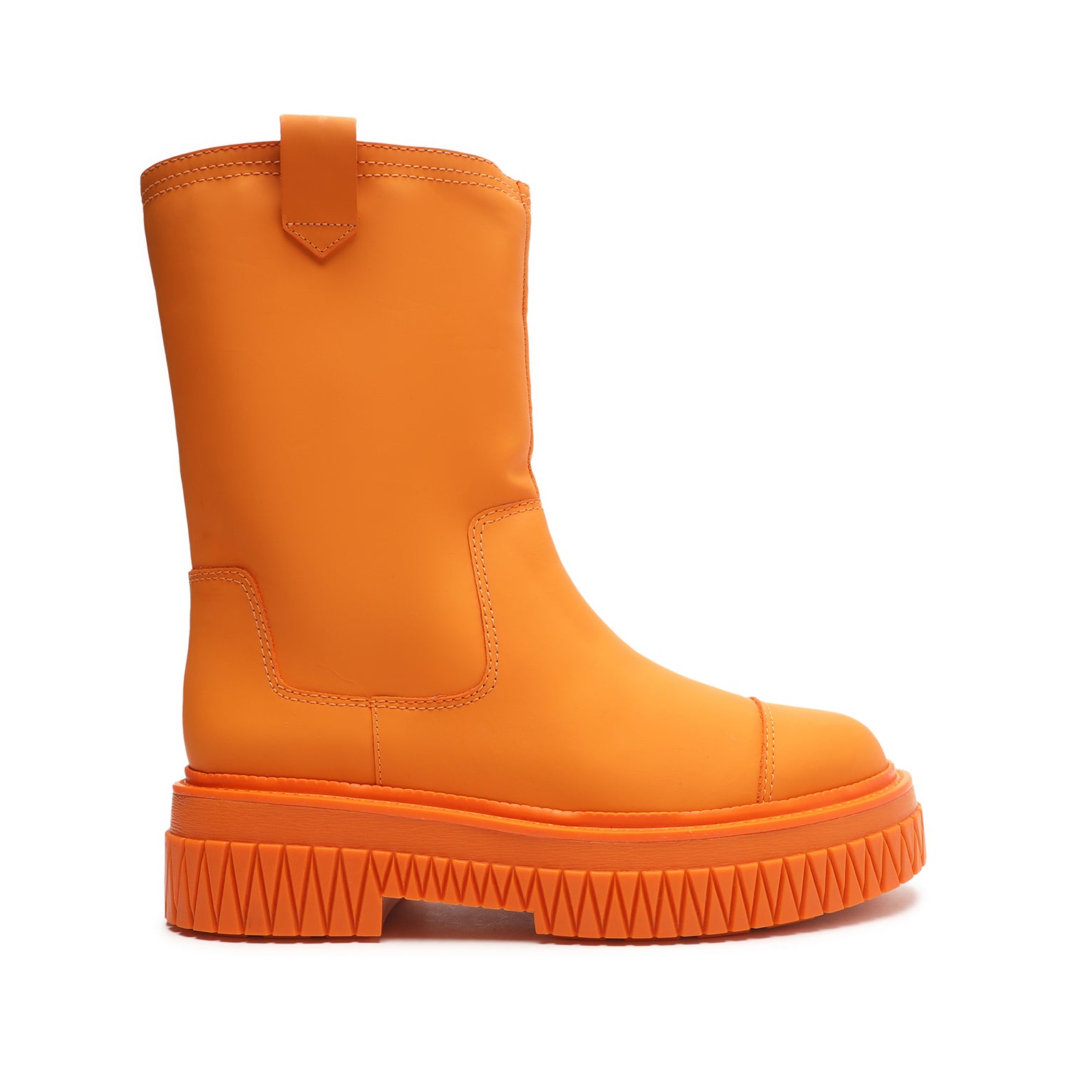 Jacy Leather Boot Boots Sale 5 Bright Tangerine Rubber Leather - Schutz Shoes