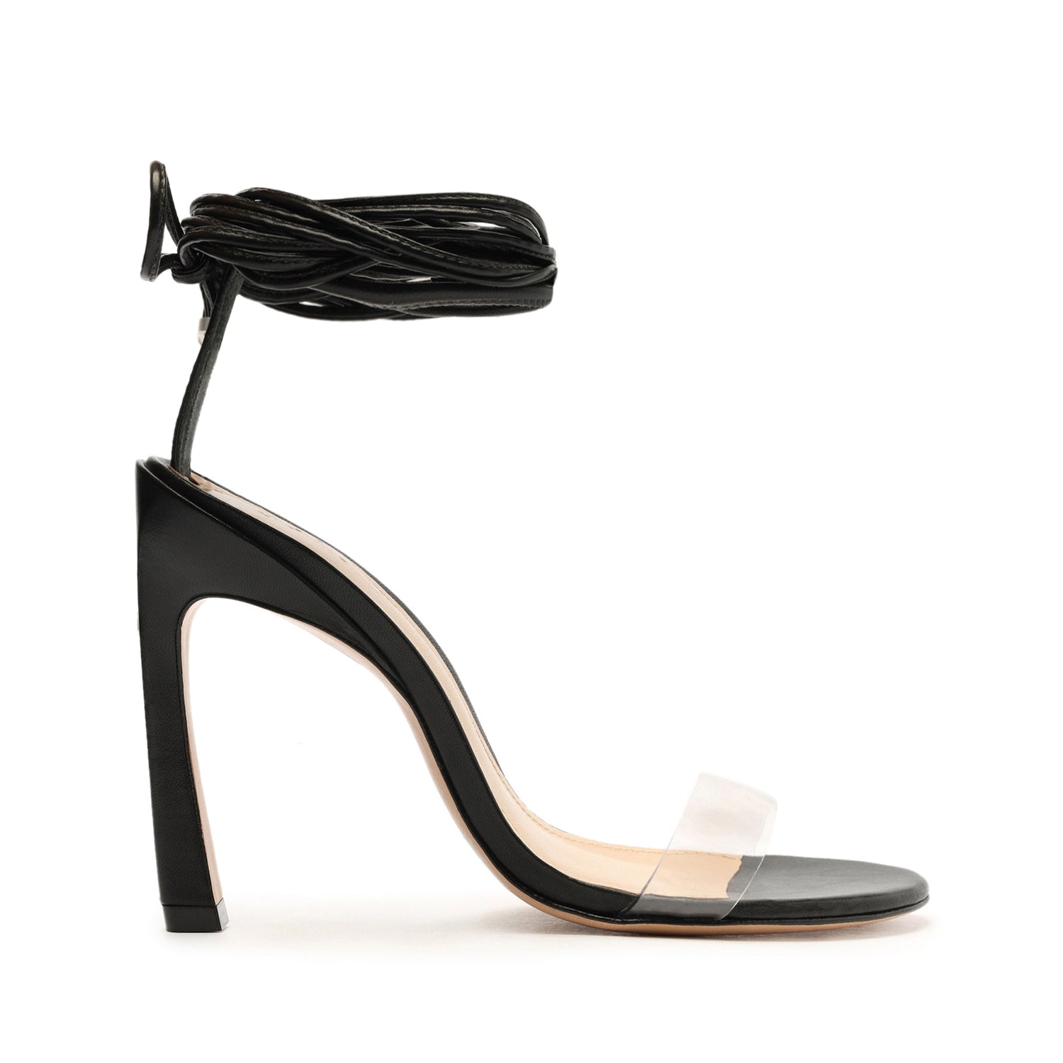 Jessie Vinyl & Nappa Leather Sandal 5 Black Vinyl & Nappa Leather - Schutz Shoes