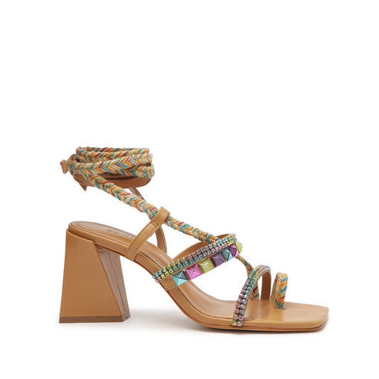 Musa Mid Leather Sandal Sandals Spring 23 5 Nude Caramel Leather - Schutz Shoes