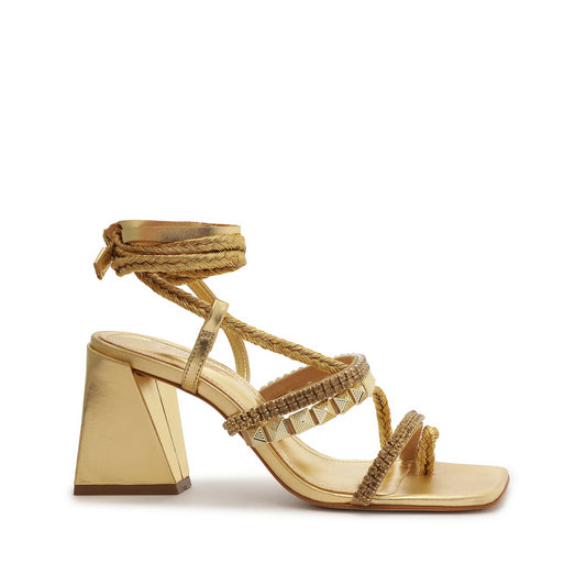 Musa Mid Nappa Leather Sandal Sandals OLD 5 Gold Nappa Leather - Schutz Shoes