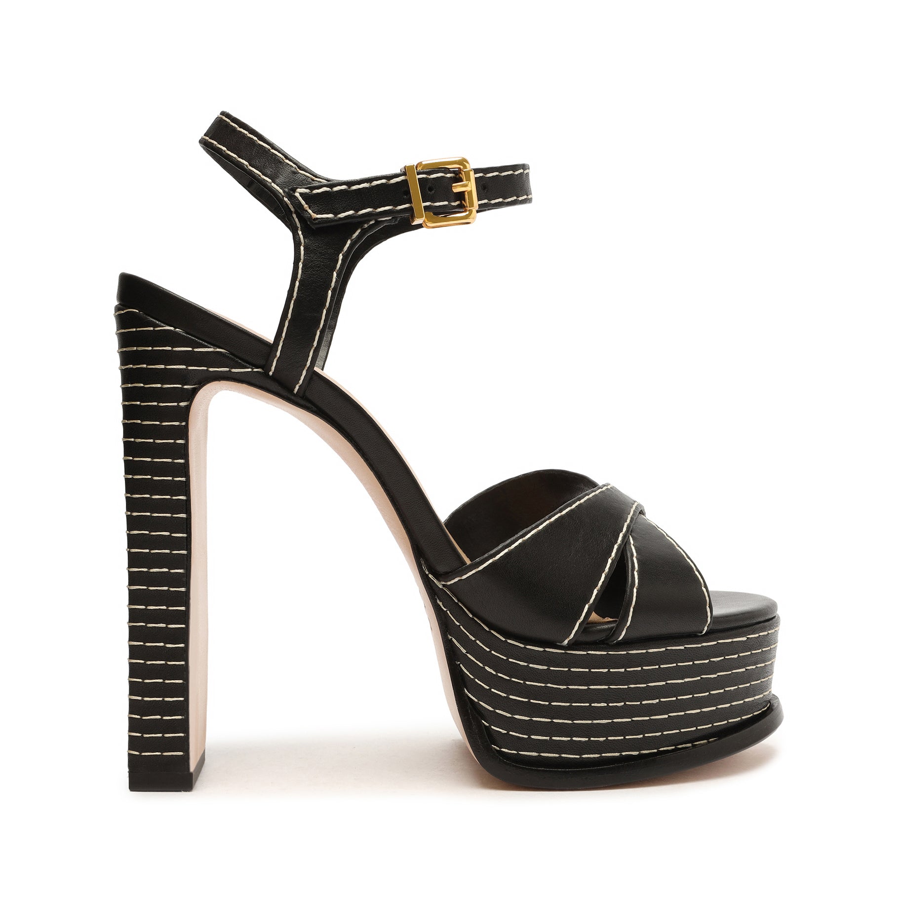 Keefa High Casual Sandal Sandals Resort 23 5 Black Atanado Leather - Schutz Shoes