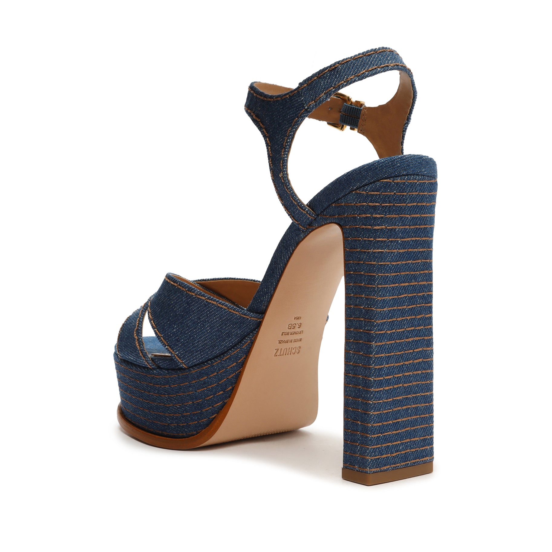 Keefa High Casual Denim Sandal Sandals Resort 23    - Schutz Shoes