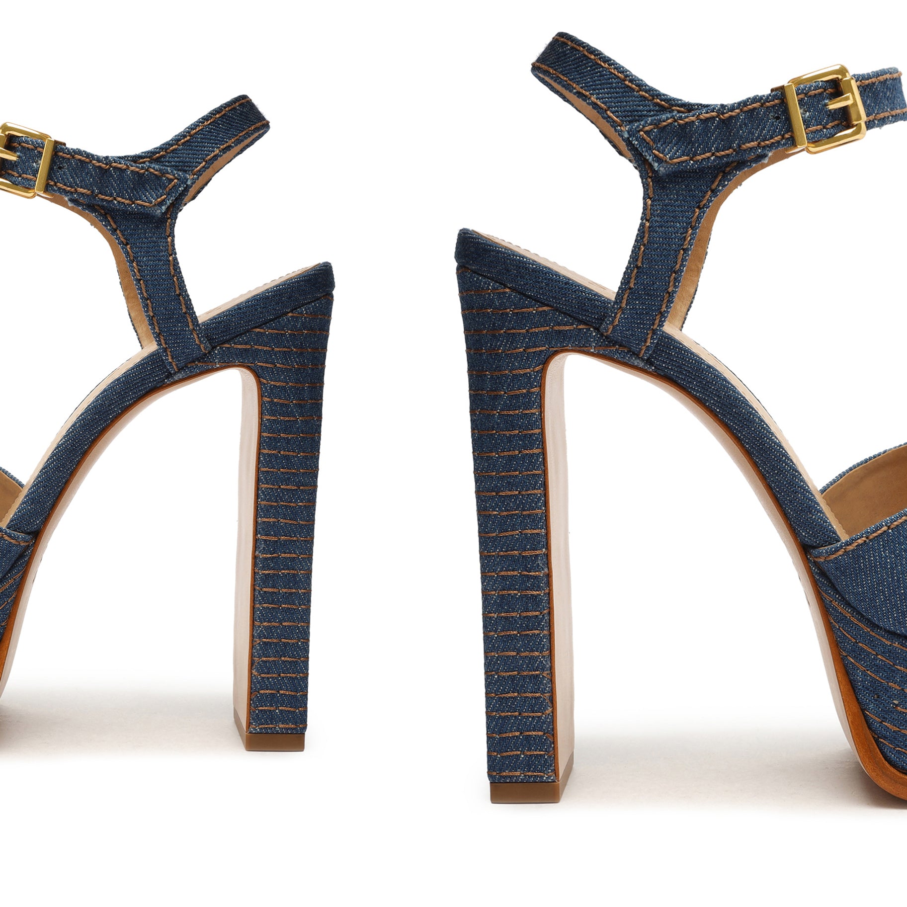 Keefa High Casual Denim Sandal Sandals Resort 23    - Schutz Shoes