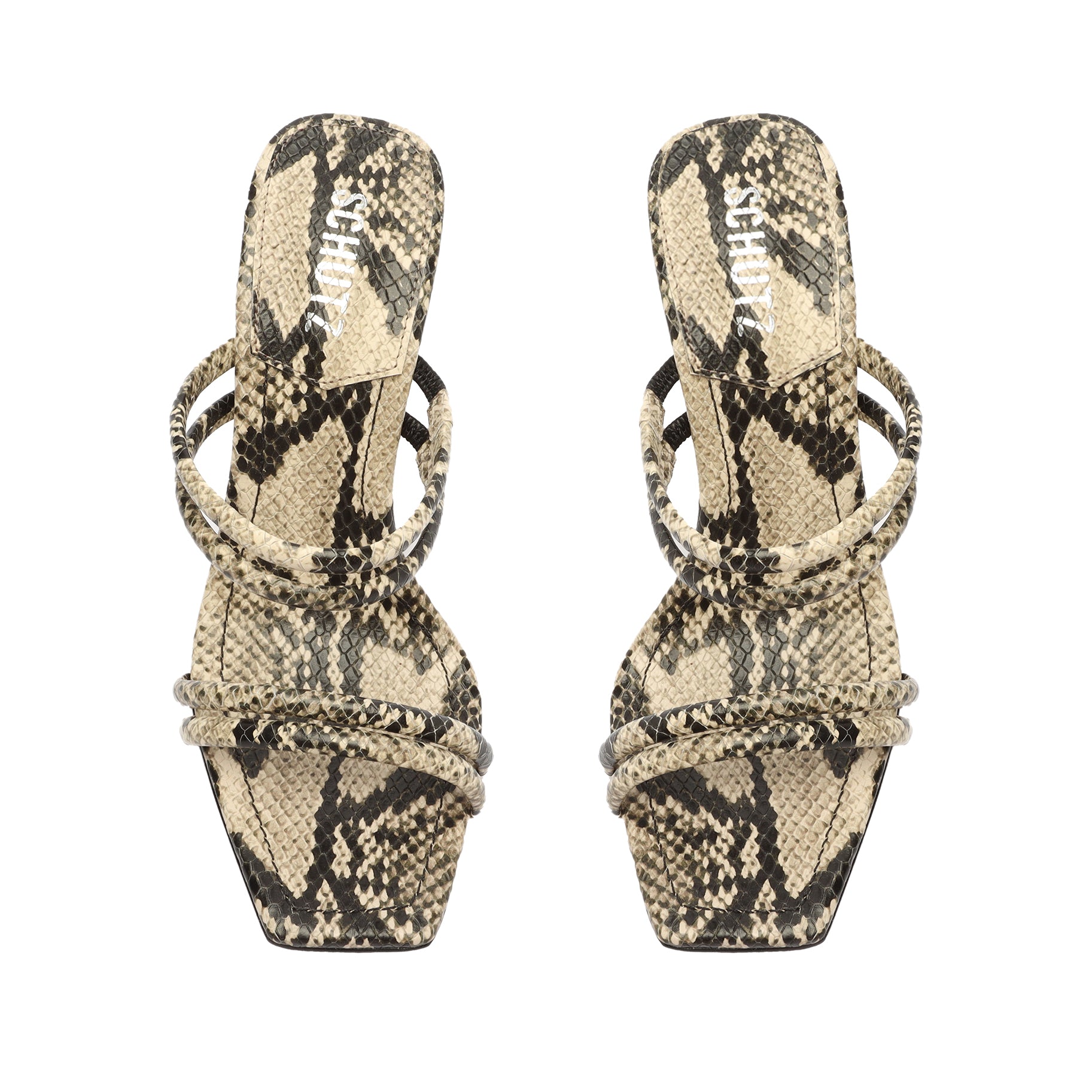 Lover Snake Embossed Leather Sandal - Schutz Shoes