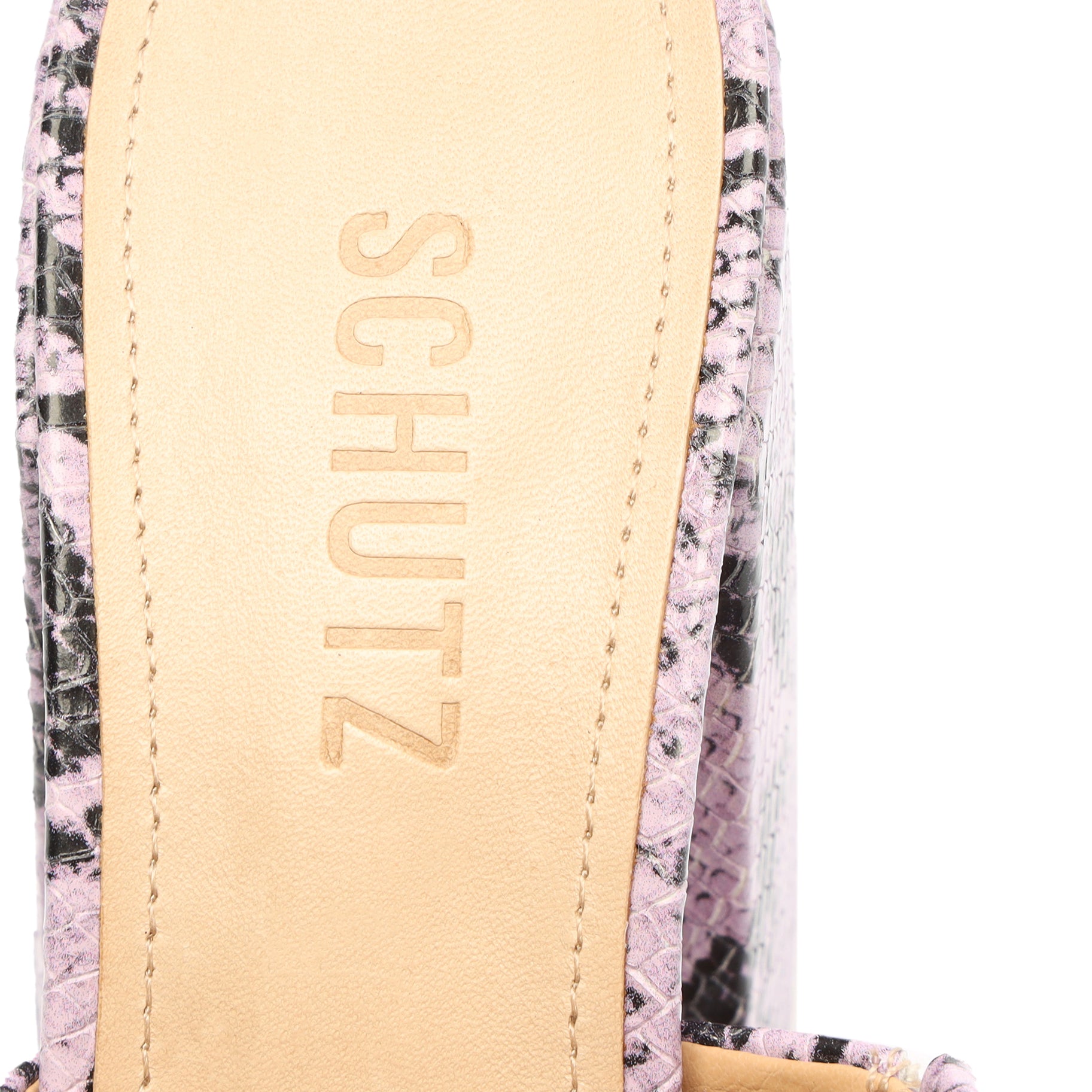 Aretha Snake Embossed Leather Sandal Sandals Sale    - Schutz Shoes