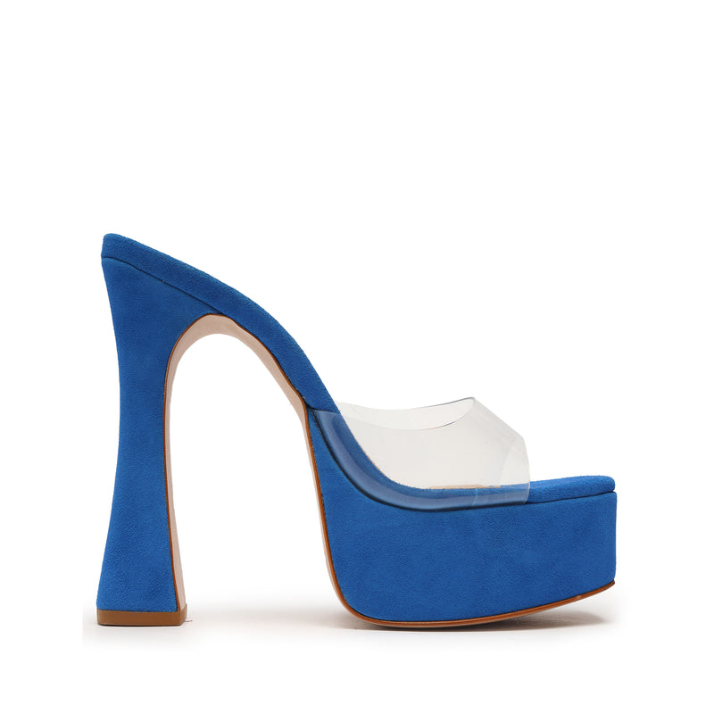 Haila Vinyl & Suede Sandal Sandals Sale 5 Bright Blue Vinyl & Suede - Schutz Shoes