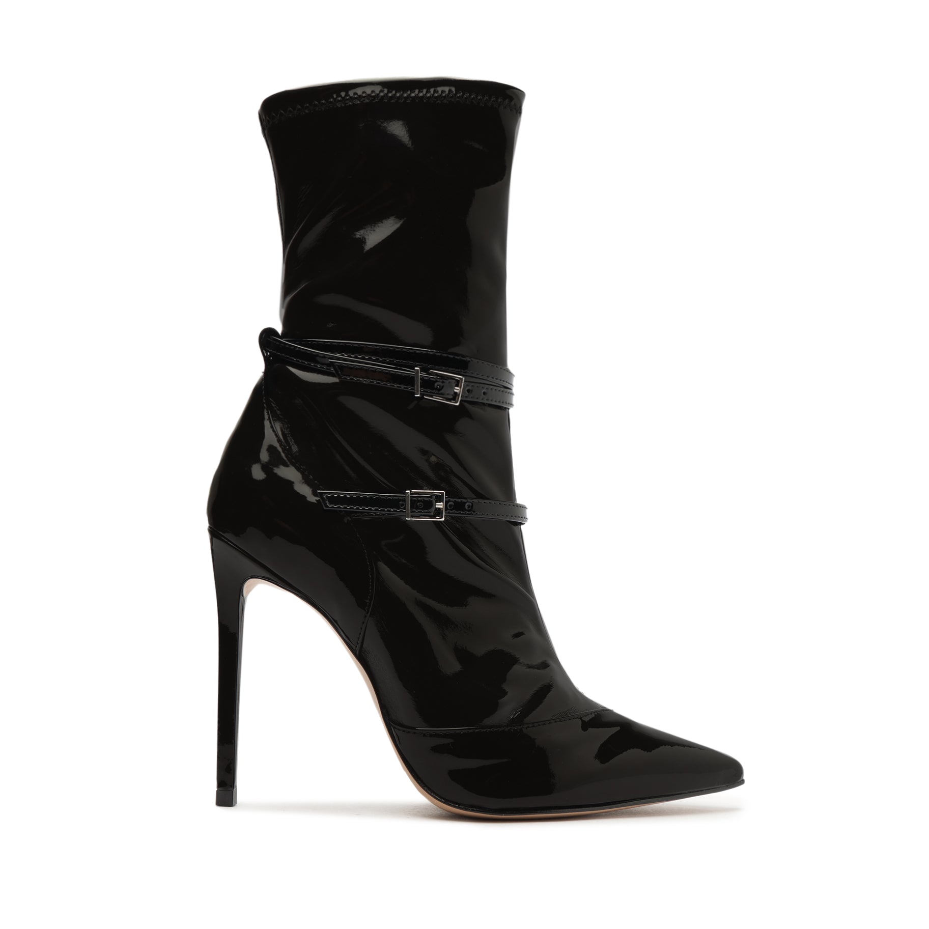 Paulene Patent Bootie Booties Fall 22 5 Black Patent Synthetic - Schutz Shoes