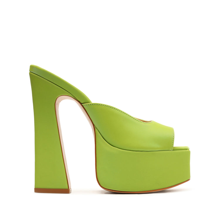 Andrina Patent Sandal Green Synthetic Fabric