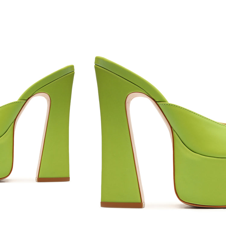 Andrina Patent Sandal Green Synthetic Fabric