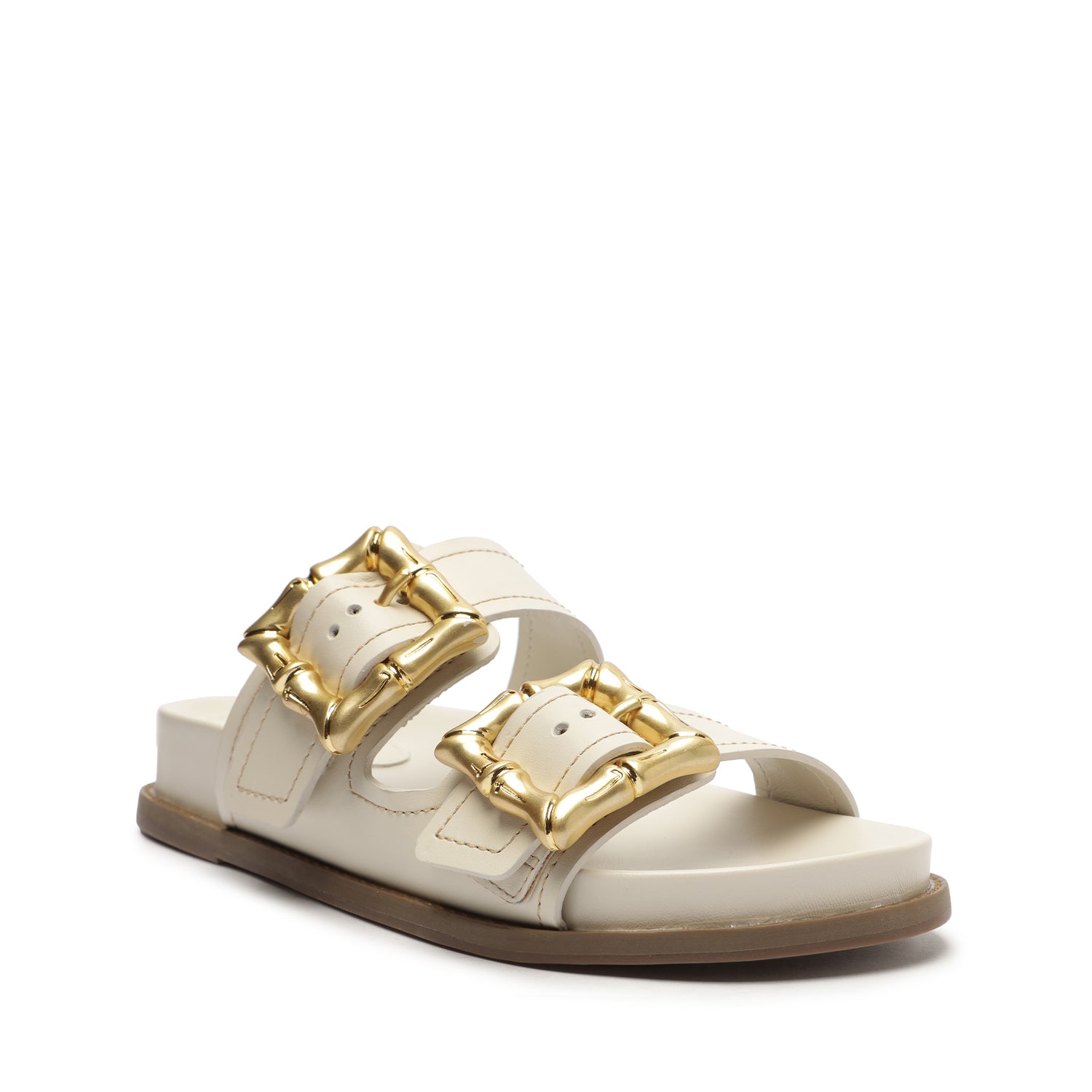 Enola Sporty Leather Sandal Pearl Leather