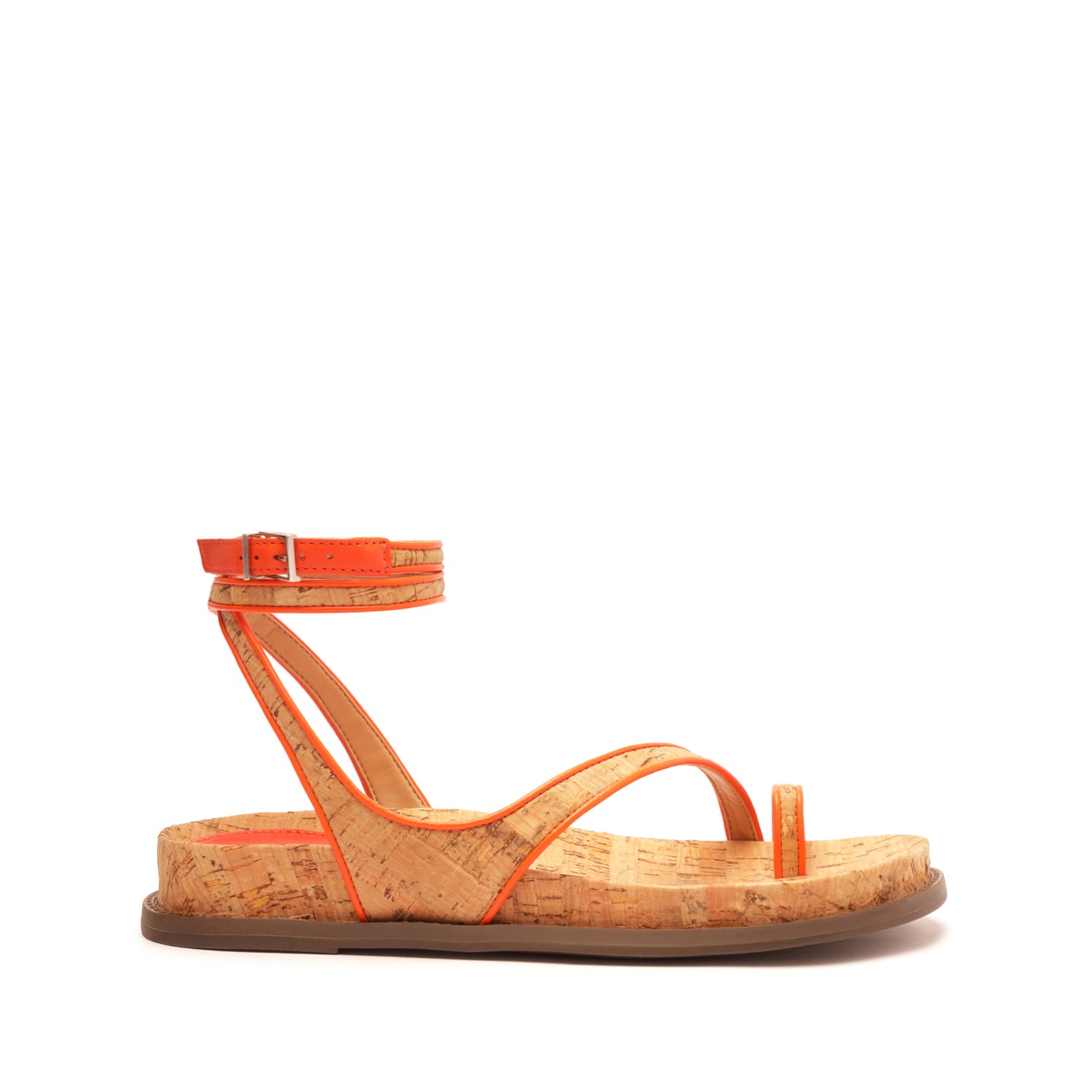 Chinara Leather Sandal Sandals Spring 23 5 Flame Orange Leather - Schutz Shoes