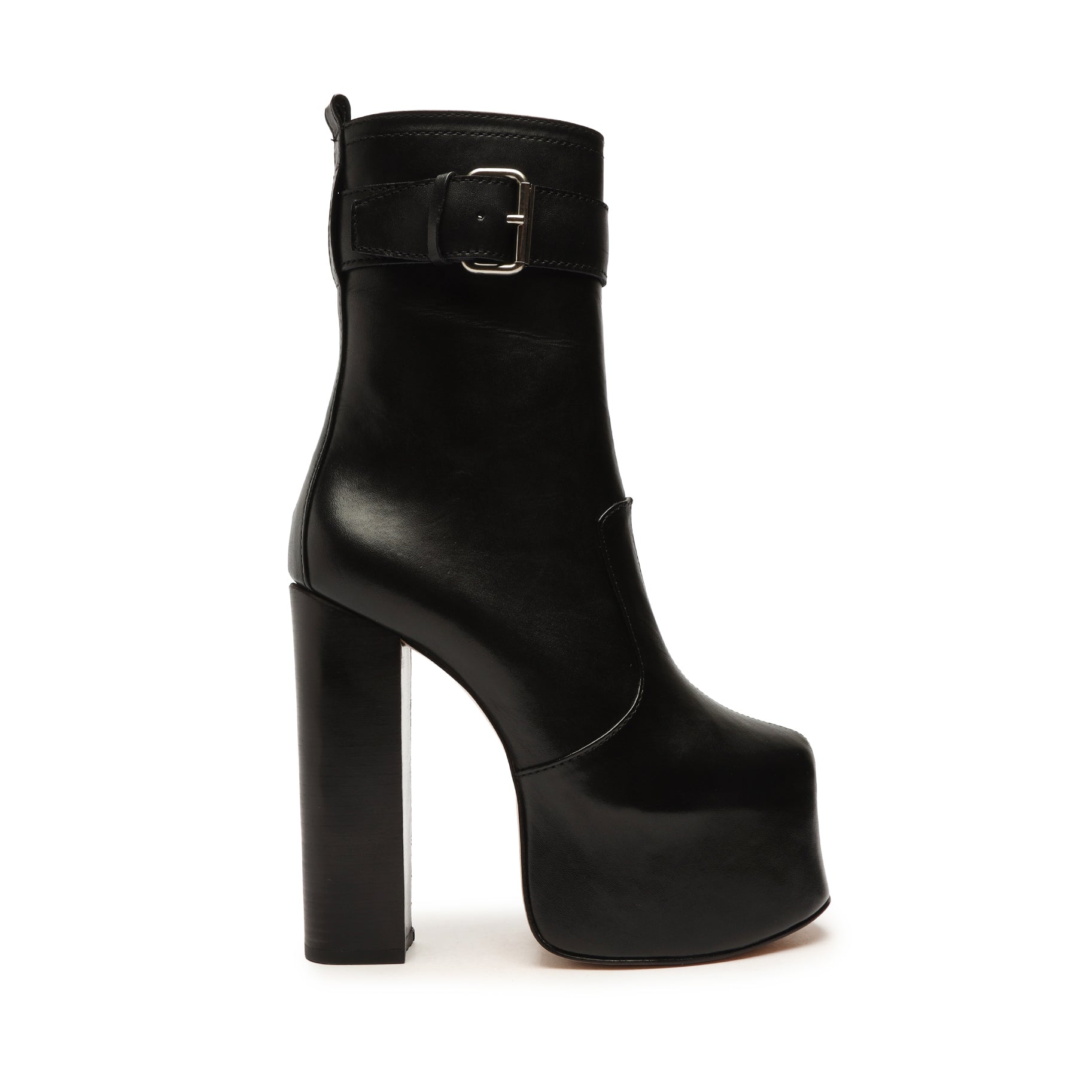 Aberdeen Buckle Bootie OLD 5 Black Faux Leather - Schutz Shoes