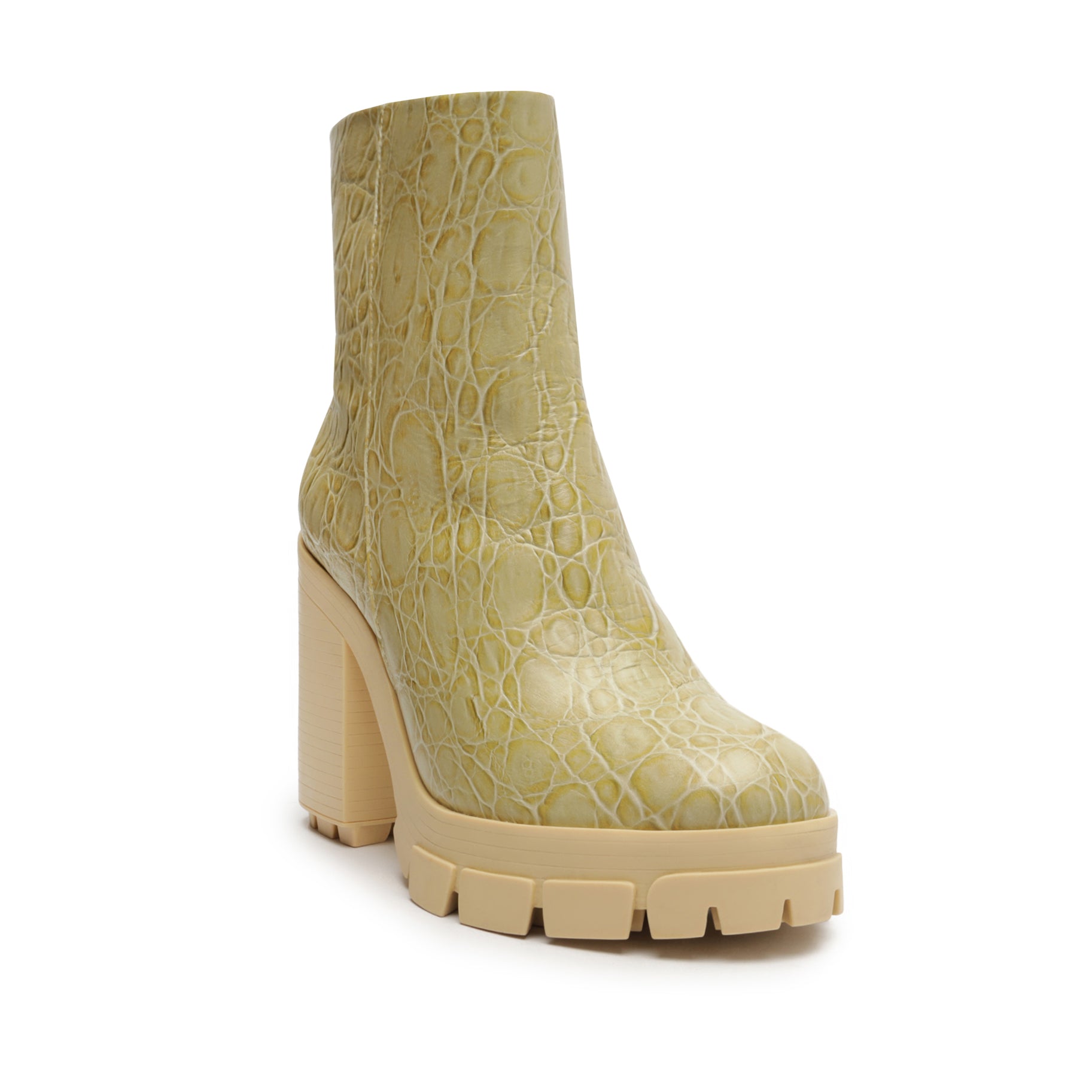 Gwendoline Crocodile-Embossed Leather Bootie Booties Fall 22    - Schutz Shoes