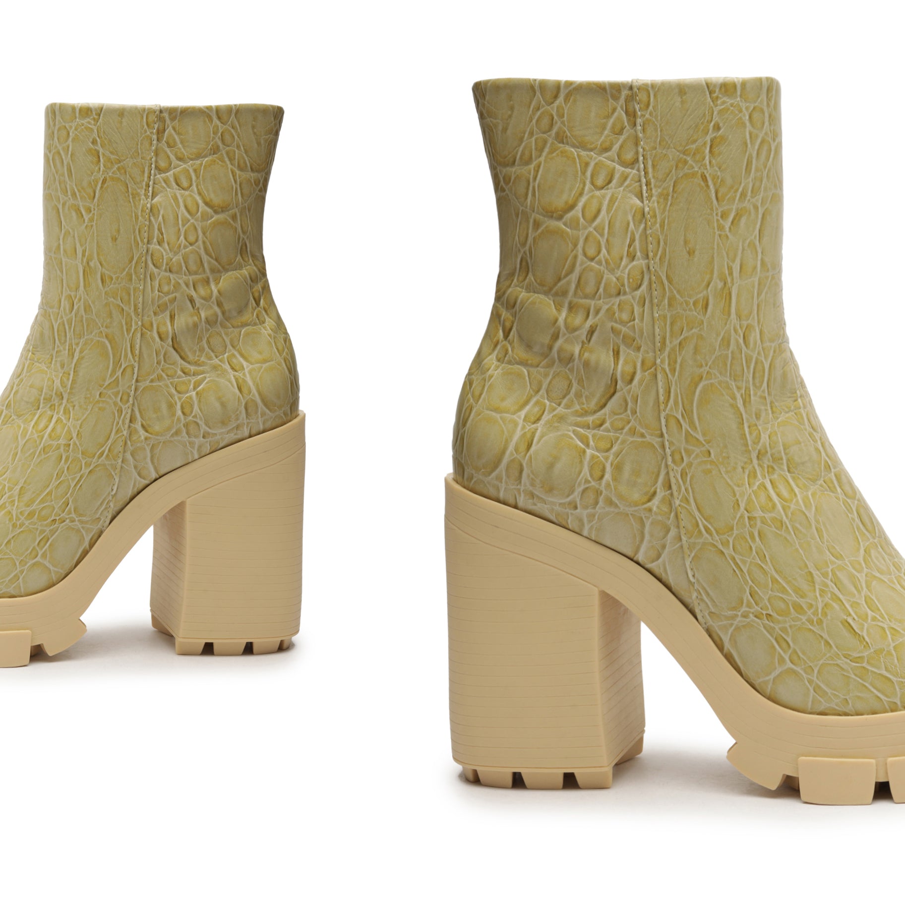 Gwendoline Crocodile-Embossed Leather Bootie Booties Fall 22    - Schutz Shoes