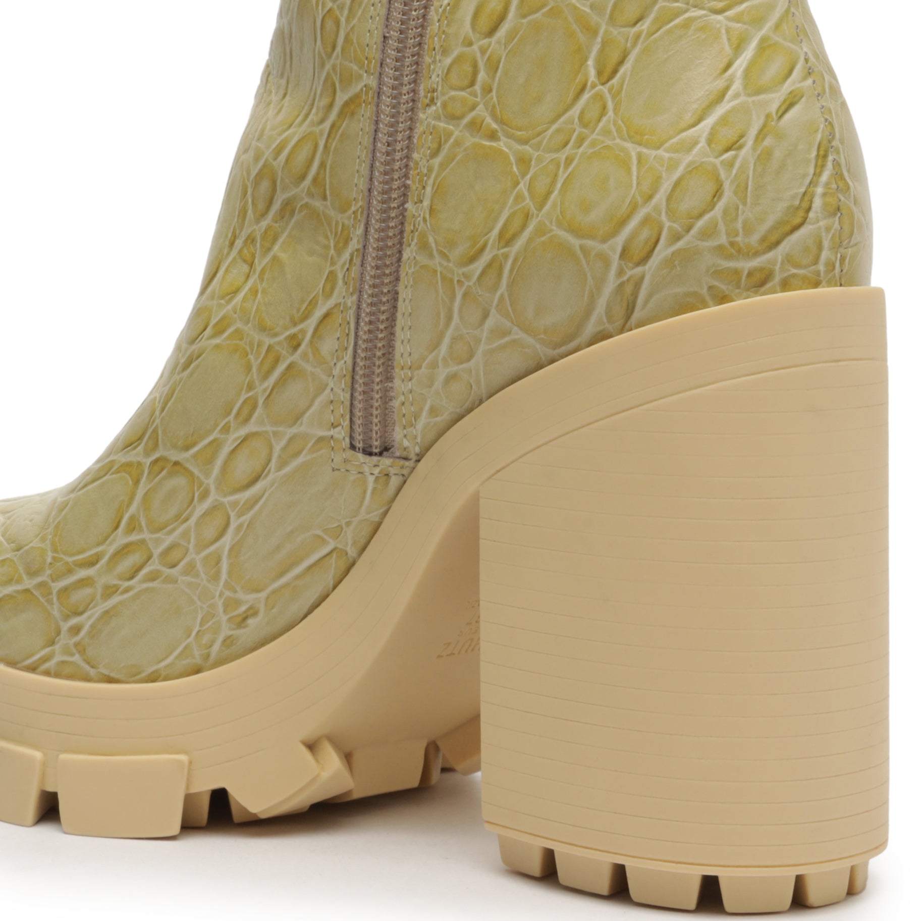 Gwendoline Crocodile-Embossed Leather Bootie Booties Fall 22    - Schutz Shoes