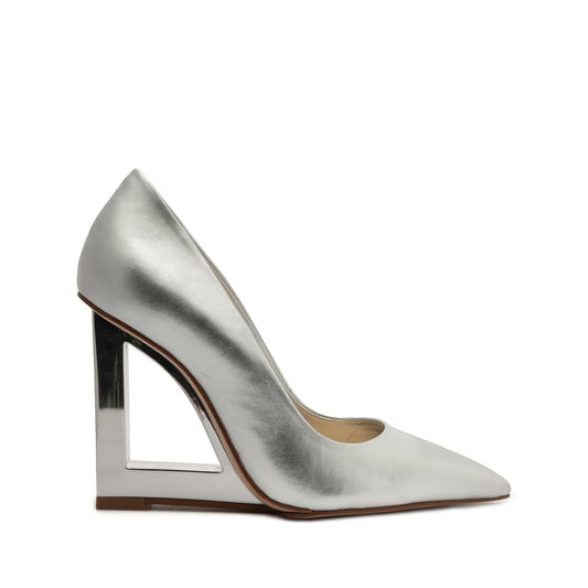 Filipa Casual Pump Open Stock 5 Silver Metallic Leather - Schutz Shoes