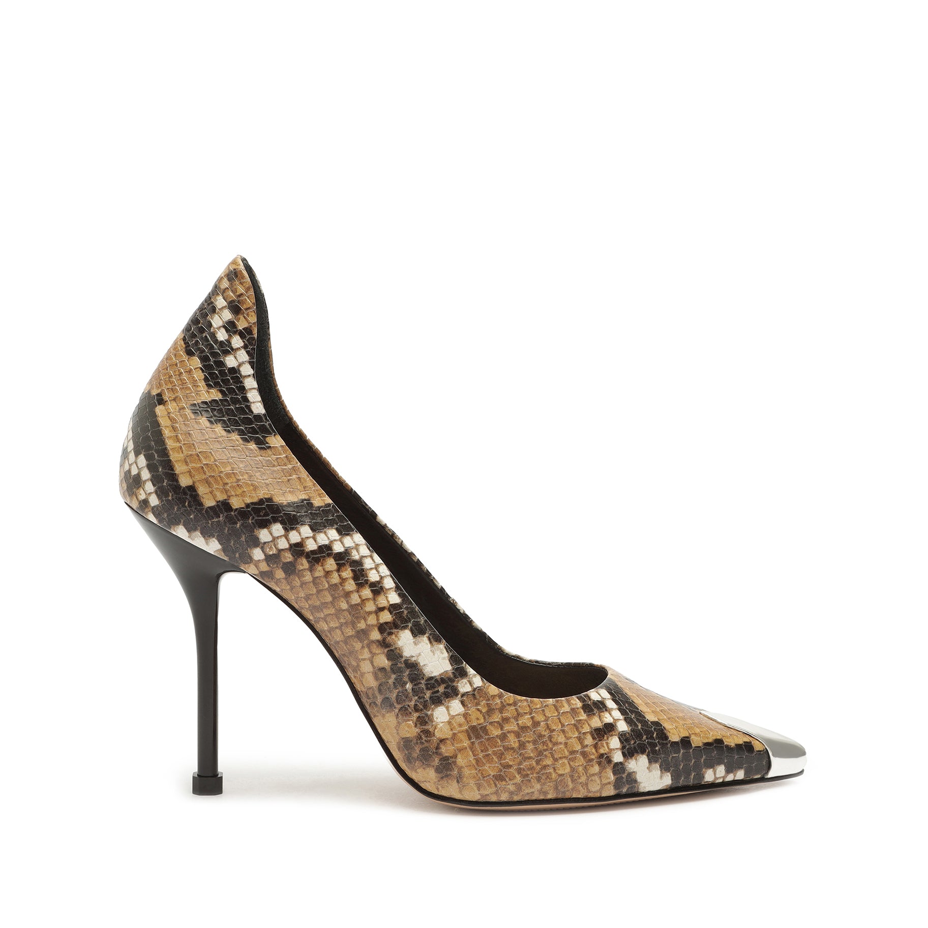 Amal Captoe Snake-Embossed Leather Pump Pumps Open Stock 5 Nude Caramel Snake-Embossed Leather - Schutz Shoes