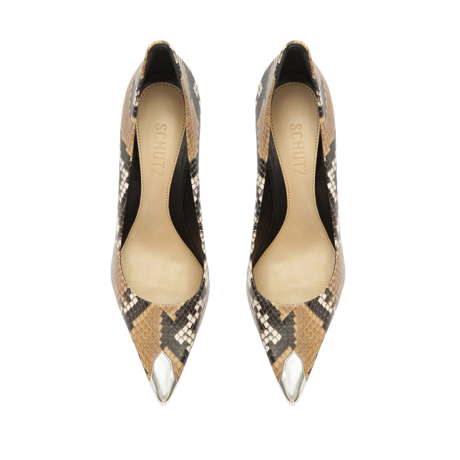 Amal Captoe Snake-Embossed Leather Pump Pumps Open Stock    - Schutz Shoes