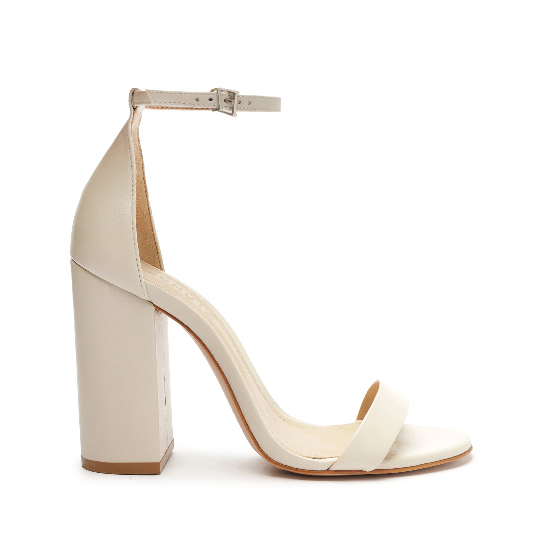 Cadey Lee Block Nappa Leather Sandal Sandals Spring 23 5 Pearl Nappa Leather - Schutz Shoes