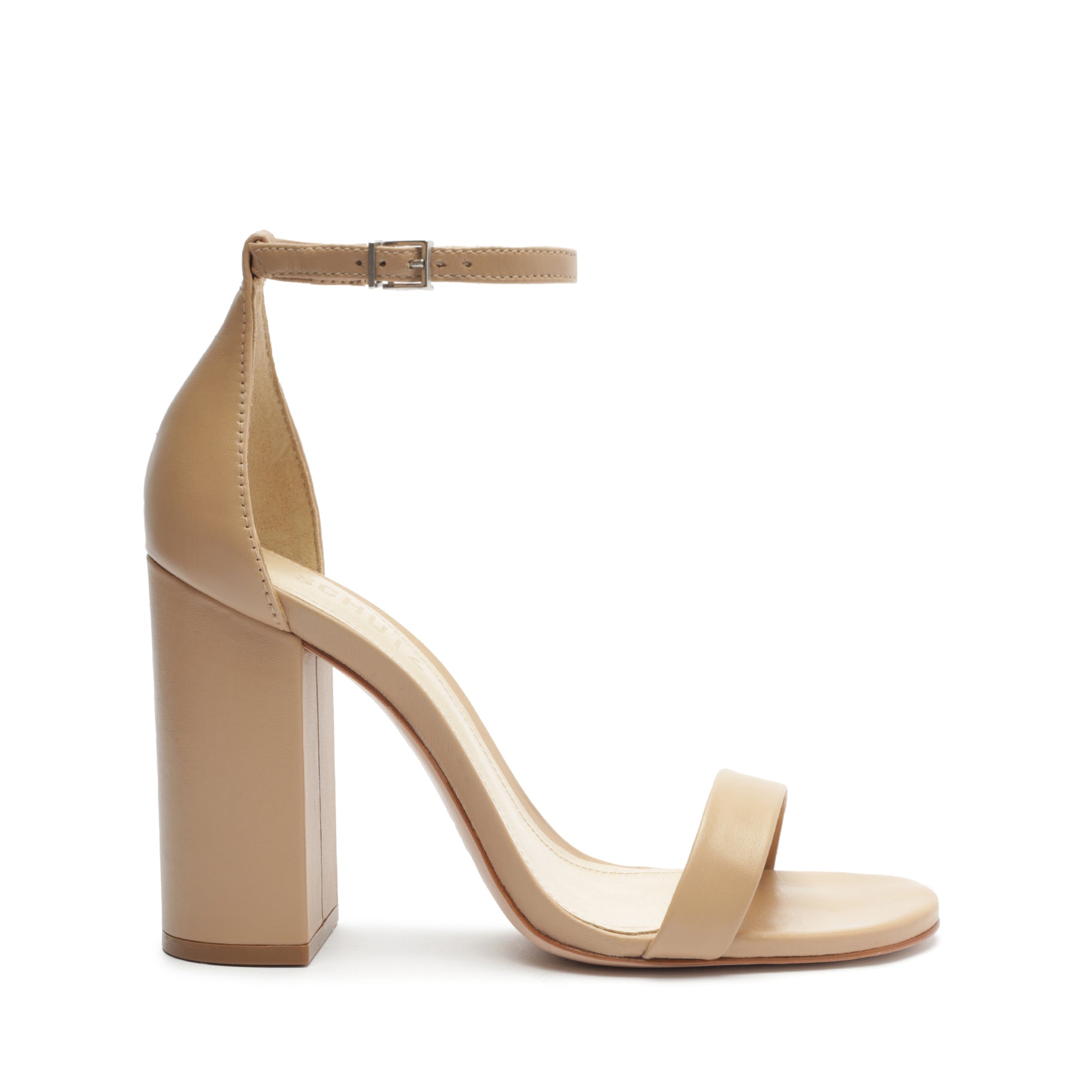 Cadey Lee Block Nappa Leather Sandal Sandals OLD 5 True Beige Nappa Leather - Schutz Shoes