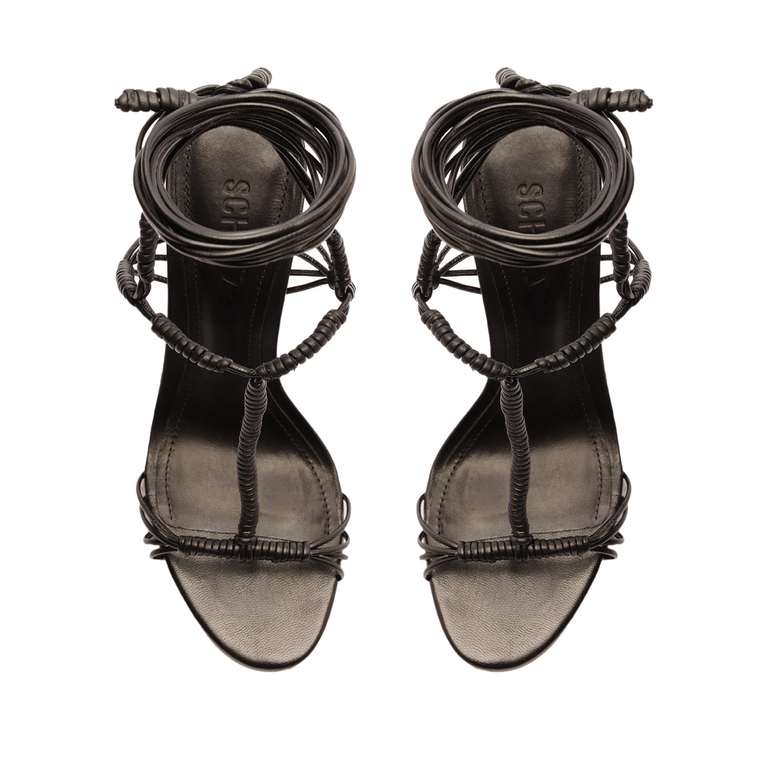 Schutz Ameena Leather T-Strap Sandals