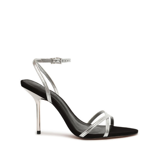 Claudia Metallic Leather Sandal Sandals OLD 5 Silver Metallic Leather - Schutz Shoes