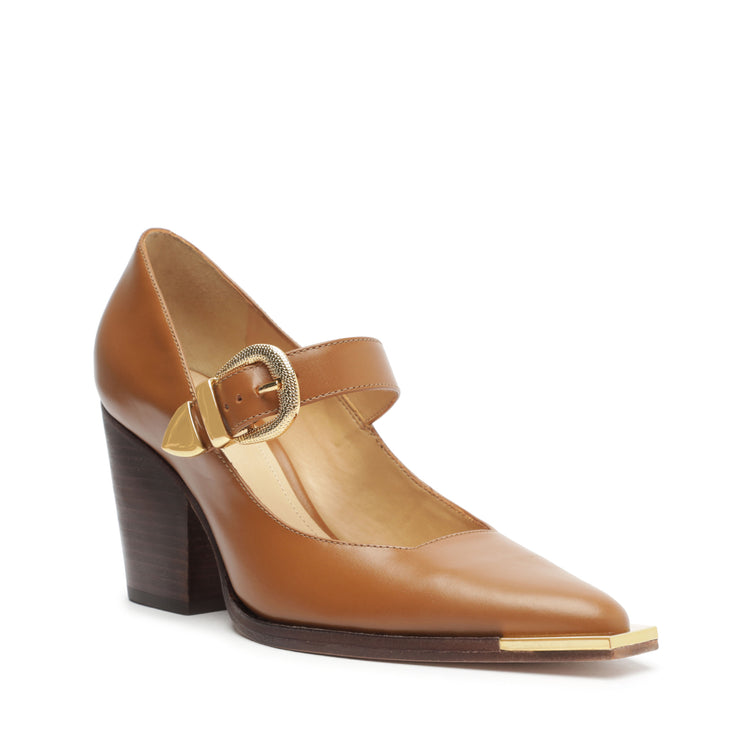 Jeane Leather Pump New Wood Leather