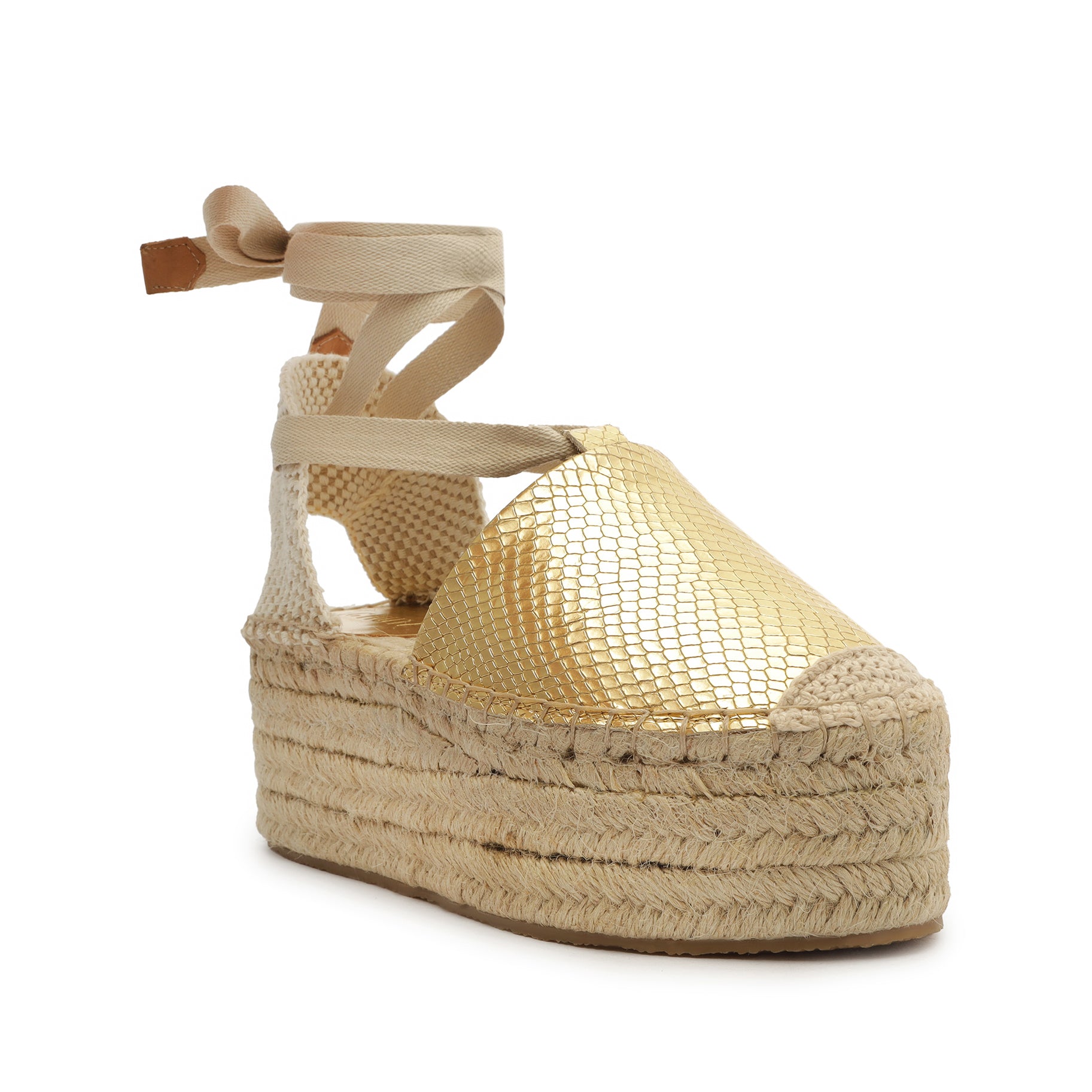 Greeca Metallic Leather Espadrille Espadrilles Spring 23    - Schutz Shoes