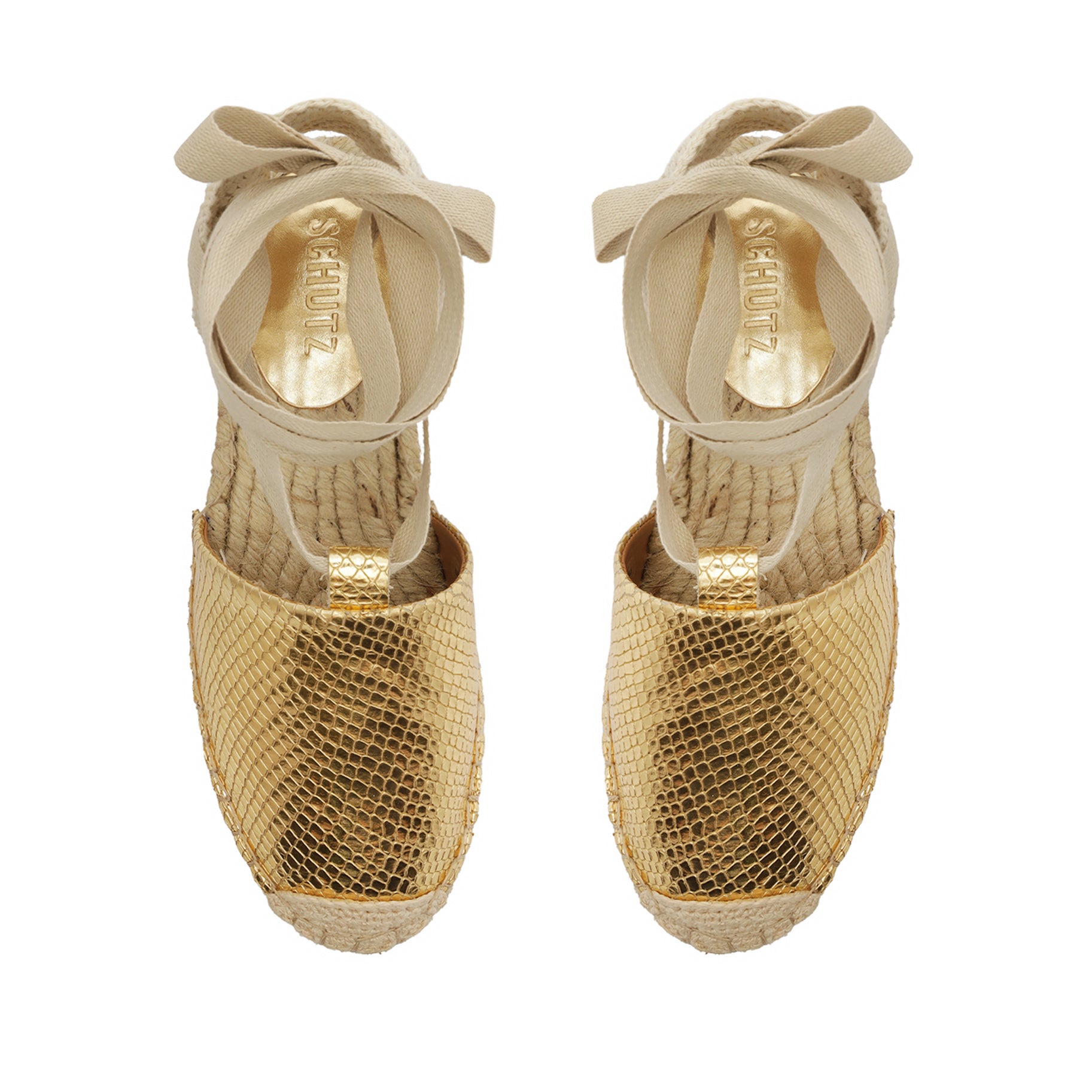 Greeca Metallic Leather Espadrille Espadrilles Spring 23    - Schutz Shoes