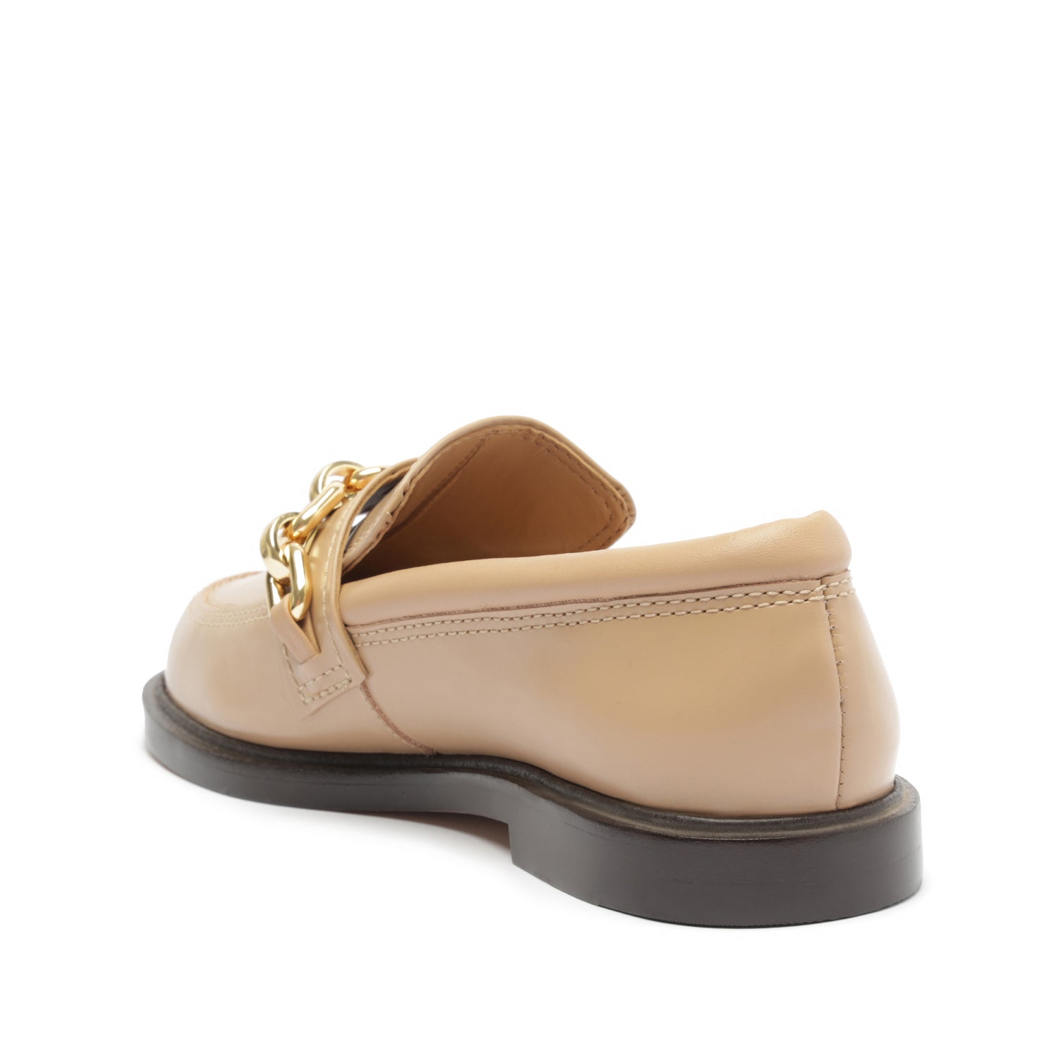Dannie Leather Flat True Beige Leather