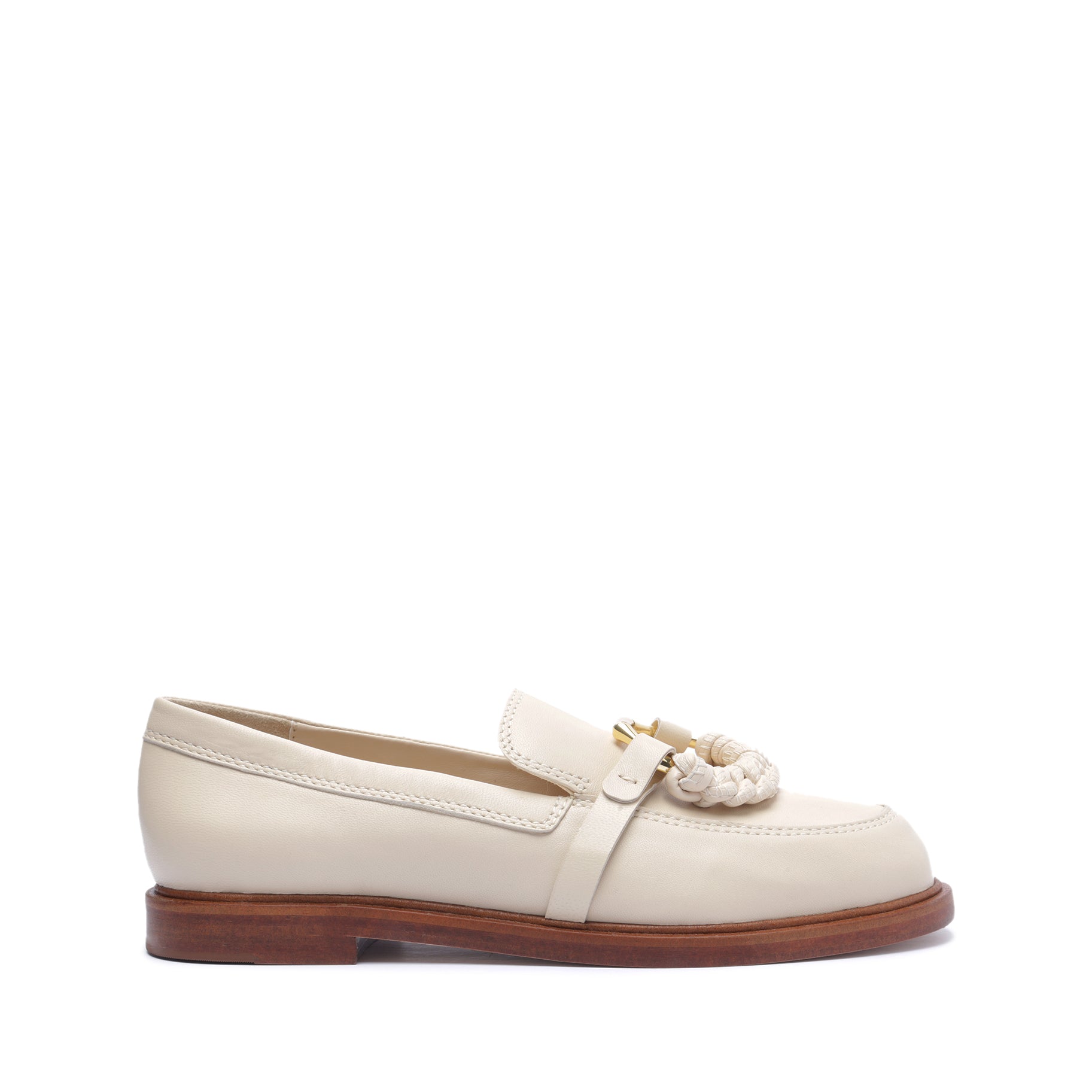 Rhino Leather Flat Flats PRE FALL 23 5 Eggshell Leather - Schutz Shoes