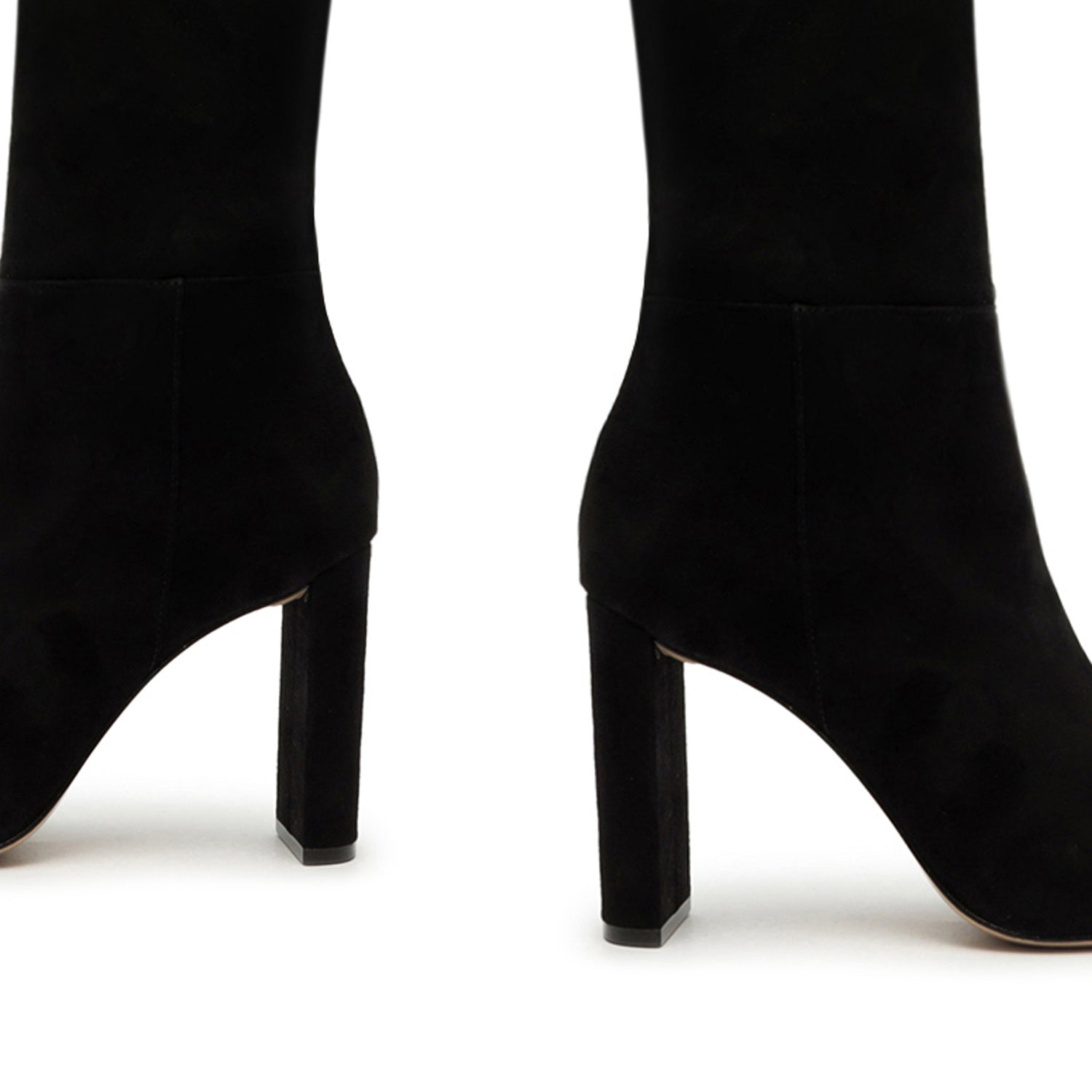 Women's Cara Knee High Boots Black Suede High Heel Rhinestones Size 6.5 -B2  | eBay