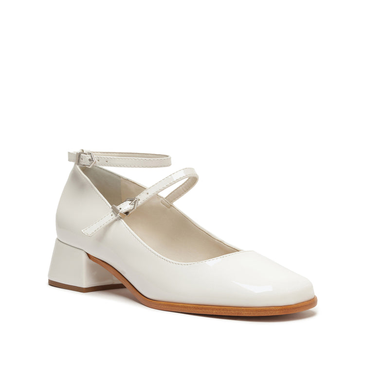 Dorothy Patent Leather Pump White