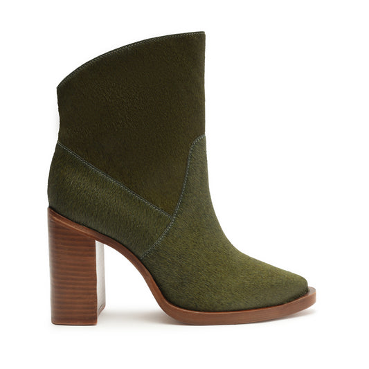 Misty Leather Bootie Booties FALL 23 5 Moss Green Leather - Schutz Shoes