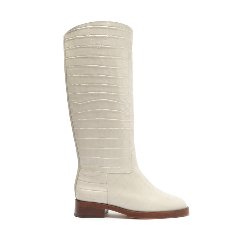Terrance Up Leather Boot Boots Fall 23 5 Cream Leather - Schutz Shoes
