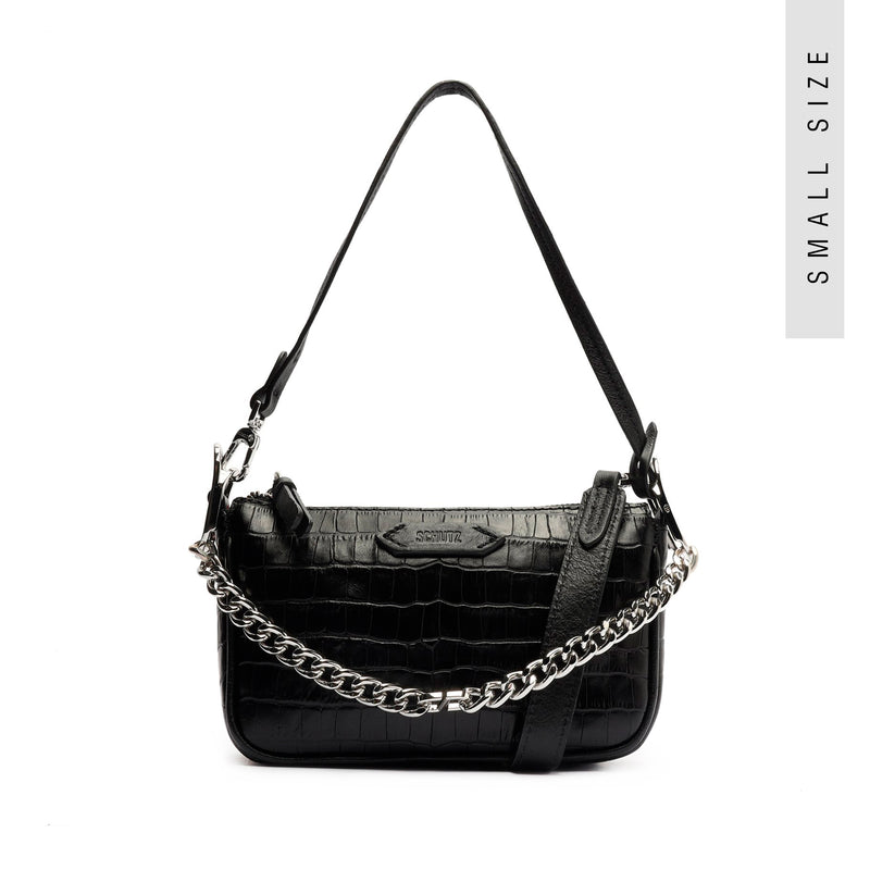 Crossbody Emmy Handbag Handbags OLD OS Black Crocodile-Embossed Leather - Schutz Shoes