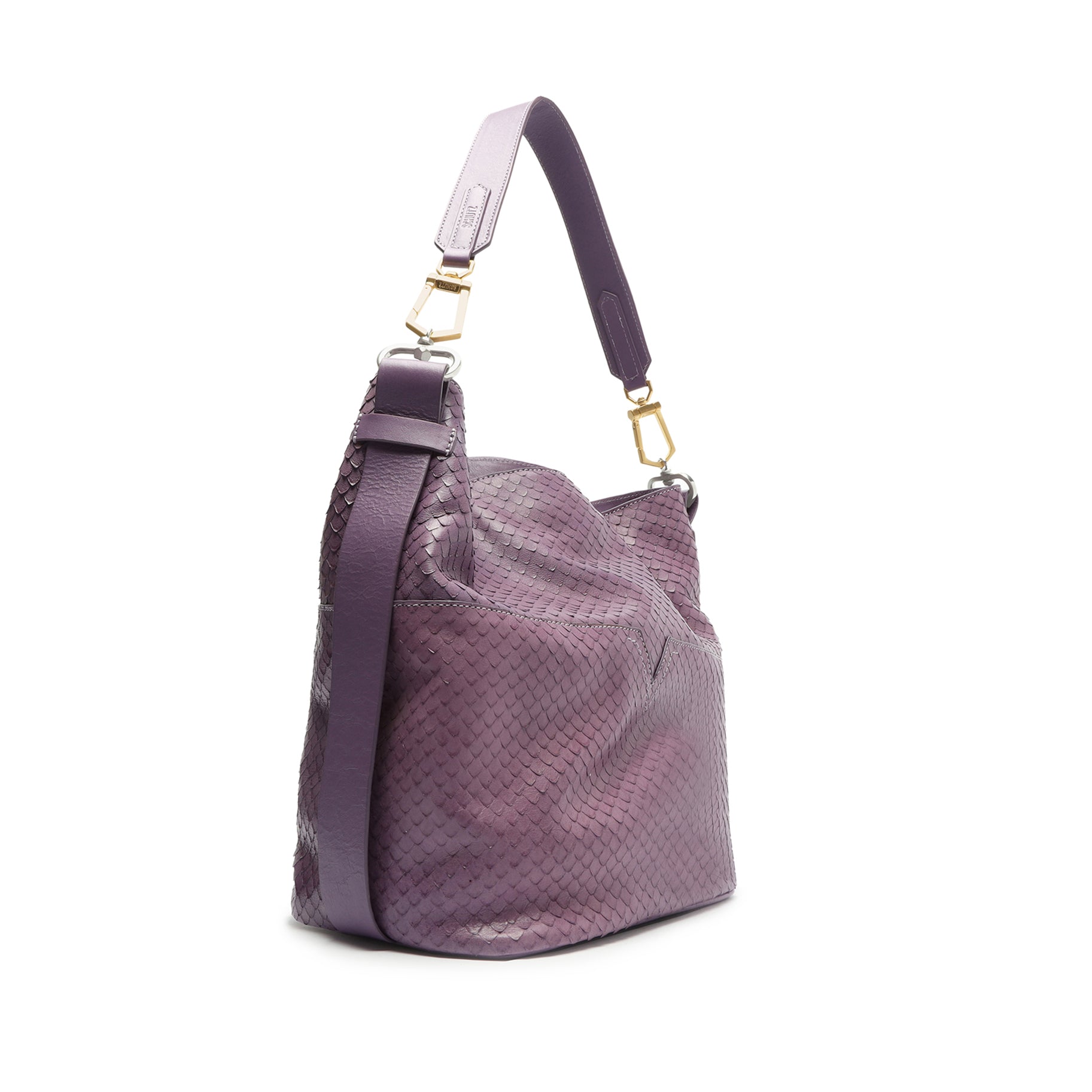 Mandy Snake-Embossed Leather Hobo Bag Handbags OLD    - Schutz Shoes