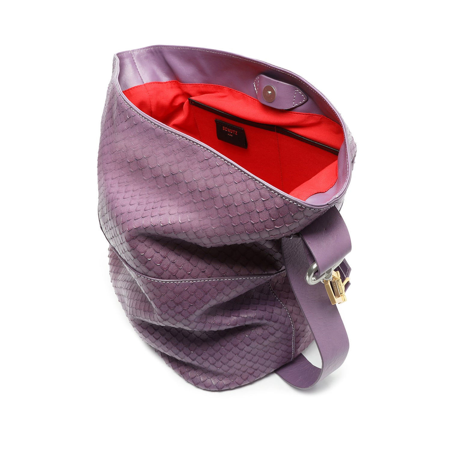 Mandy Snake-Embossed Leather Hobo Bag Handbags Sale    - Schutz Shoes