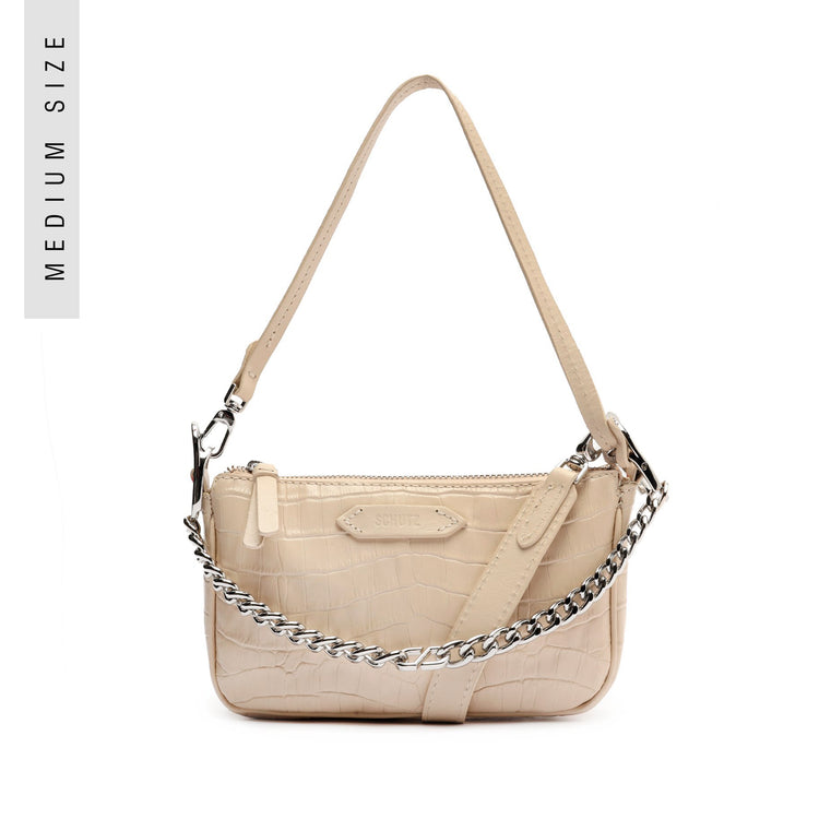 Crossbody Emmy Handbag Handbags Inactive M Eggshell Crocodile-Embossed Leather - Schutz Shoes
