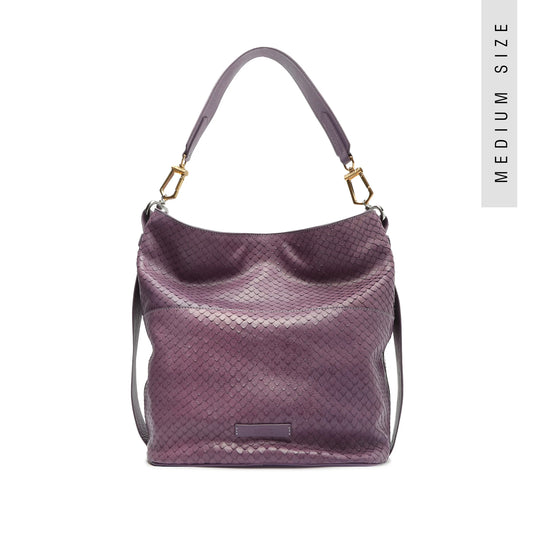 Mandy Snake-Embossed Leather Hobo Bag Handbags OLD M Orchid Snake Embossed Leather - Schutz Shoes