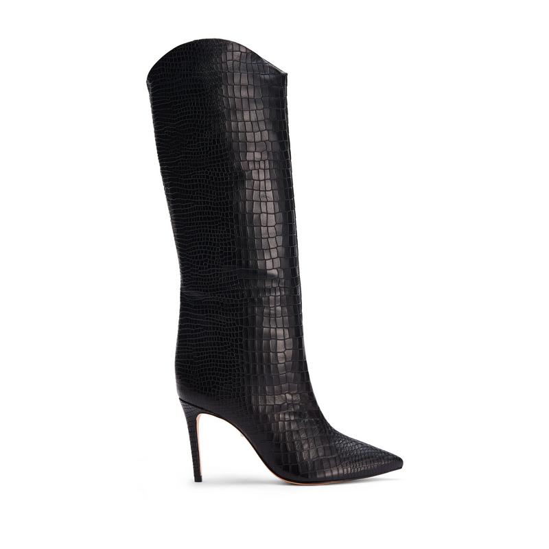 Maryana Boot Boots Core 5 Black Crocodile Embossed Leather - Schutz Shoes