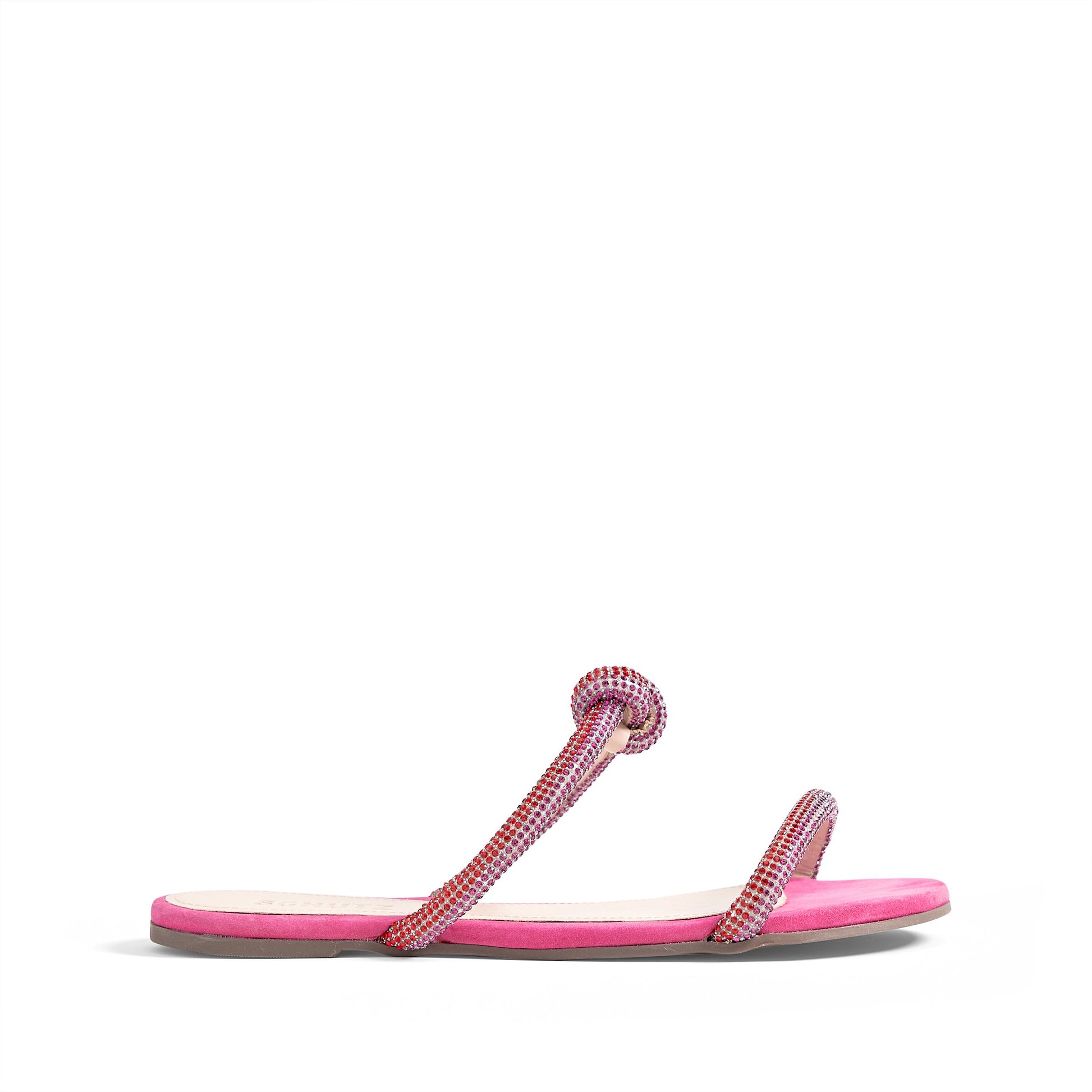 Valerie Leather Sandal Flats OLD 5 Pink Tira - Schutz Shoes